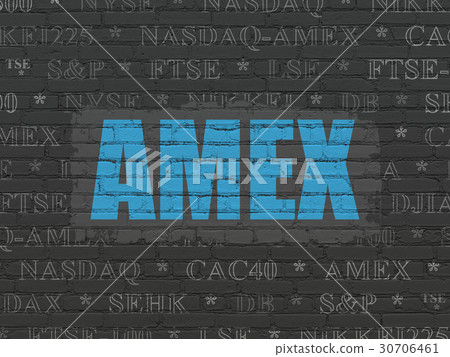 Stock market indexes concept: AMEX on wall Stock market indexes concept: AMEX on wall 30706461