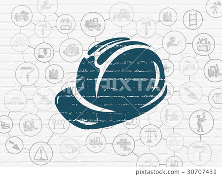 Constructing concept: Safety Helmet on wall Constructing concept: Safety Helmet on wall 30707431