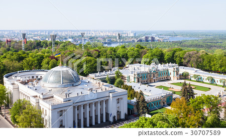 Kiev city skyline with Rada Building in spring Kiev city skyline with Rada Building in spring 30707589