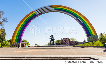 rainbow painted Arch of Friendship of People rainbow painted Arch of Friendship of People 30707602