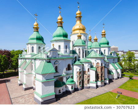 view of edifice of Saint Sophia Cathedral in Kiev 30707623