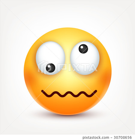 Smiley,crazy emoticon. Yellow face with emotions 30708656