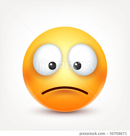 Smiley,sad emoticon. Yellow face with emotions 30708671