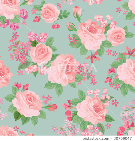 Floral garden seamless pattern. Flower background. 30709047