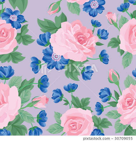 Floral seamless pattern. Flower rose background 30709055
