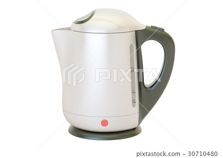 metallic electric kettle, 3D rendering 30710480