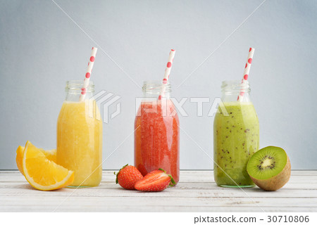 Fruit smoothies in retro bottles Fruit smoothies in retro bottles 30710806