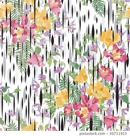 Floral ornamental seamless pattern. flower bouquet 30711915