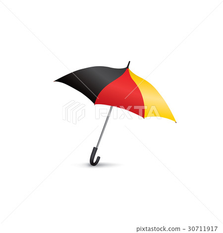 German flag colored umbrella. Travel Germany. German flag colored umbrella. Travel Germany. 30711917