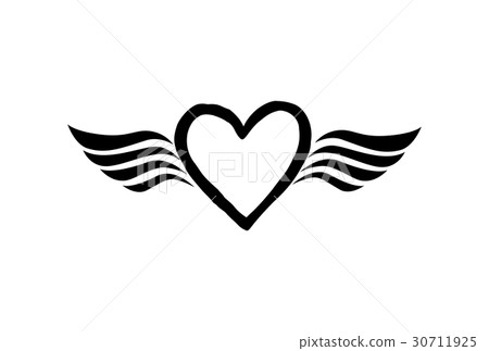 Lost love sign Heart with wings Valentine day icon Lost love sign Heart with wings Valentine day icon 30711925