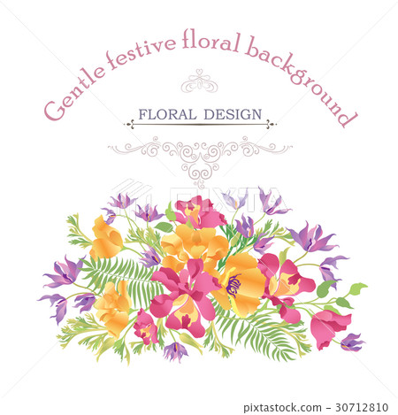 Floral background. Flower bouquet Flourish pattern Floral background. Flower bouquet Flourish pattern 30712810