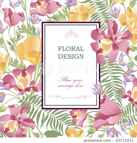 Floral background. Flower bouquet Flourish pattern Floral background. Flower bouquet Flourish pattern 30712811