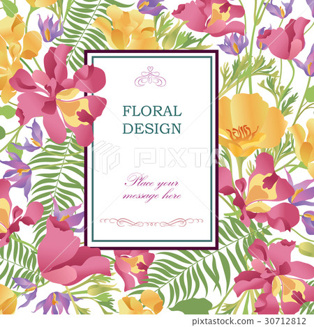 Floral background. Flower bouquet card cover Floral background. Flower bouquet card cover 30712812