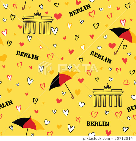 Travel Berlin city tiled pattern. German vacation Travel Berlin city tiled pattern. German vacation 30712814