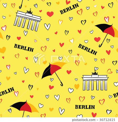 Travel Berlin city tiled pattern. German vacation 30712815