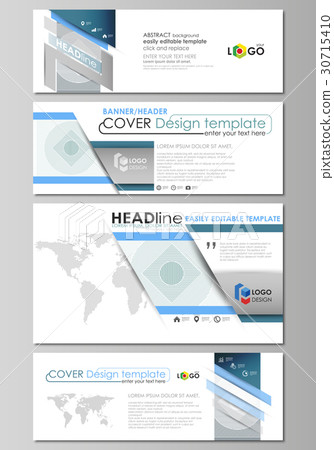Social media and email headers set, modern banners 30715410