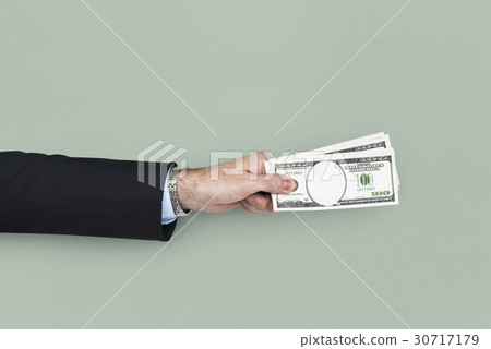 Human Hand Holding Dollar Bill Finance Payment Human Hand Holding Dollar Bill Finance Payment 30717179