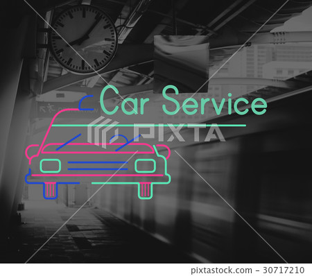 Train Station City Life with Car Icon Train Station City Life with Car Icon 30717210