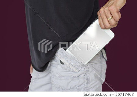 Taking Out Smart Phone Pocket Taking Out Smart Phone Pocket 30717467