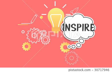 Imagining creative inspiration thought bubble Imagining creative inspiration thought bubble 30717946