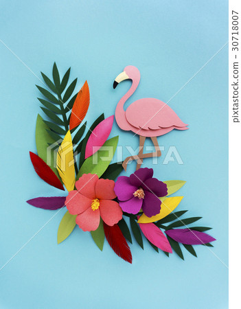 Flamingo Nature Papercraft Leaves Plants 30718007