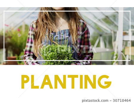 Beautiful life of woman gardening in nature 30718464
