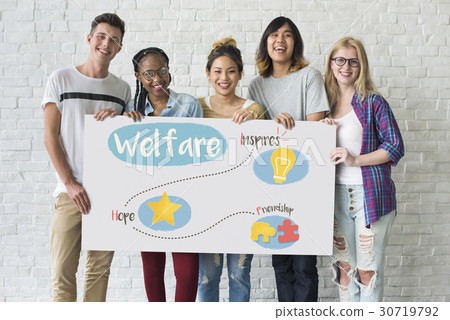 Group of students fundraising donate for charity 30719792