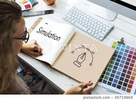 Creative Design Content Pen Icon Graphic 30719868