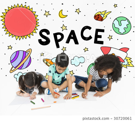 Kids Fun Camp Education Space Icons 30720061