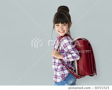 Young asian kid student with a backpack studio portrait Young asian kid student with a backpack studio portrait 30721525