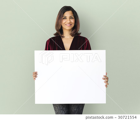 Adult Woman Hands Hold Blank Paper Board Copy Space Adult Woman Hands Hold Blank Paper Board Copy Space 30721554
