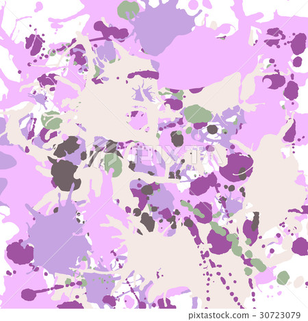 Lilac beige green ink splashes background square 30723079