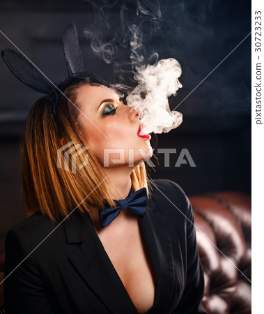 Femme fatale and electronic cigarette Femme fatale and electronic cigarette 30723233