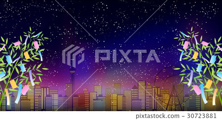 Tanabata Bamboo Night Sky Background 30723881