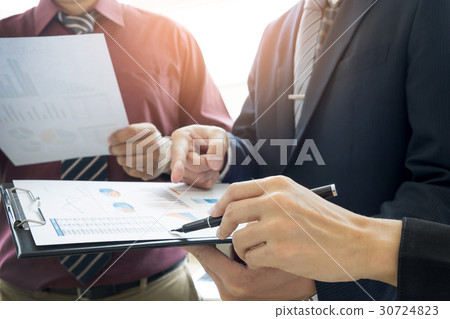 Team work process. young business managers crew working with new 30724823