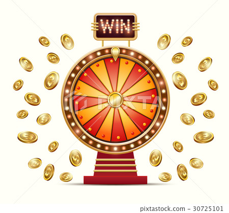 Vector cartoon illustration of a glowing wheel 30725101