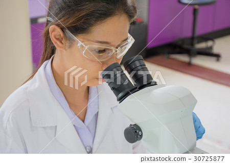 Young scientist working with microscope Young scientist working with microscope 30725877