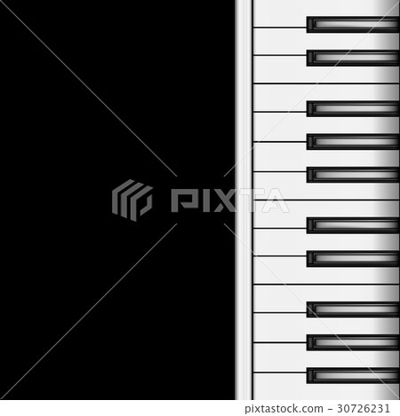 Piano Keyboard on a Dark Background. Vector Piano Keyboard on a Dark Background. Vector 30726231