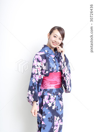 Young woman posing positively for yukata Young woman posing positively for yukata 30726436