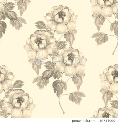 Hand drawn watercolor floral seamless pattern 21 - Stock Illustration ...