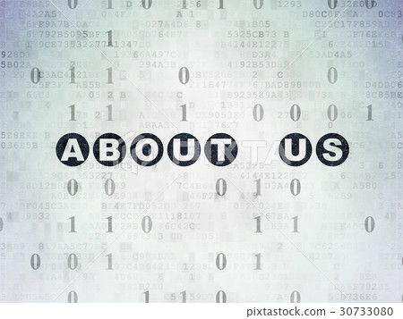 Business concept: About us on Digital Data Paper 30733080