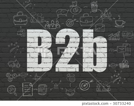 Finance concept: B2b on wall background 30733240