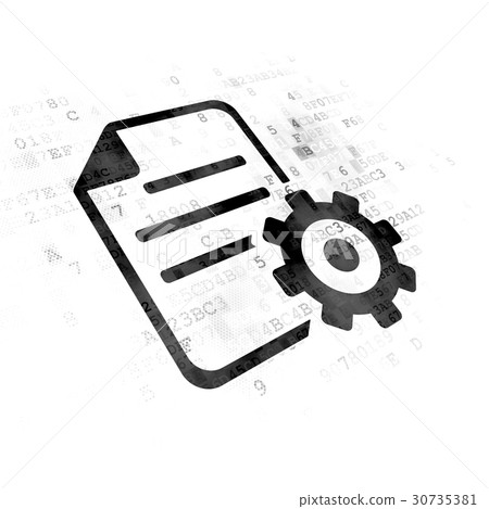 Database concept: Gear on Digital background Database concept: Gear on Digital background 30735381