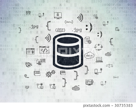 Database concept: Database on Digital Data Paper Database concept: Database on Digital Data Paper 30735383