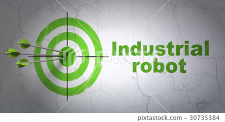 Industry concept: target and Industrial Robot on Industry concept: target and Industrial Robot on 30735384