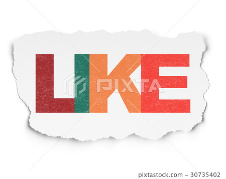 Social media concept: Like on Torn Paper Social media concept: Like on Torn Paper 30735402