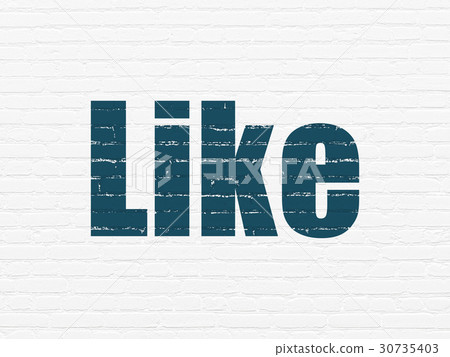 Social network concept: Like on wall background Social network concept: Like on wall background 30735403