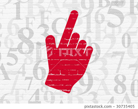 Social network concept: Mouse Cursor on wall Social network concept: Mouse Cursor on wall 30735405