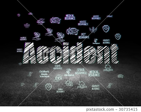 Insurance concept: Accident in grunge dark room 30735415