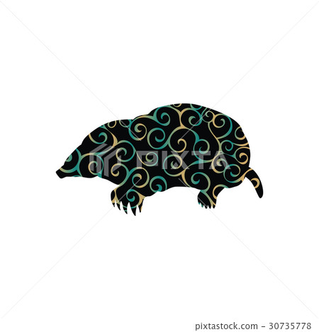 Mole insectivores mammal color silhouette animal Mole insectivores mammal color silhouette animal 30735778
